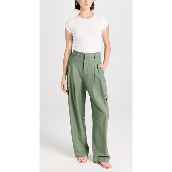 Enza Costa Cargo Trousers Sage Green Utility Pants Size M Waist 30 NWOT - Picture 1 of 9